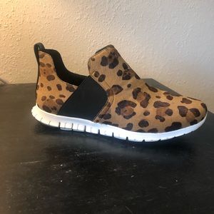 Cole Haan Leopard print slip on boots